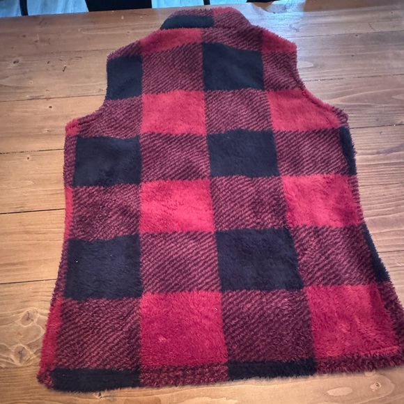 Stillwater supply co. Plaid Fleece Vest in Red and Black womens medium - Picture 11 of 12